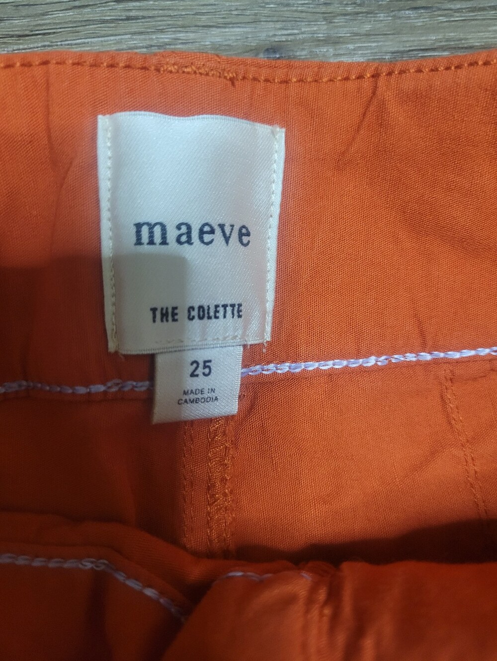 Maeve Wide-Leg High-Rise Pants in Orange - Picture 3 of 5